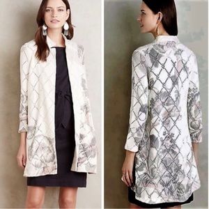 NWT Anthropologie Knotted & Knotted Longline Floral Print Knit Cardigan Sweater